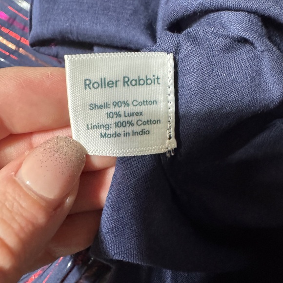 Roller Rabbit Navy Lurex Metallic Rainbow Stripe Dress NWT 6 8 Priscilla - Picture 4 of 8